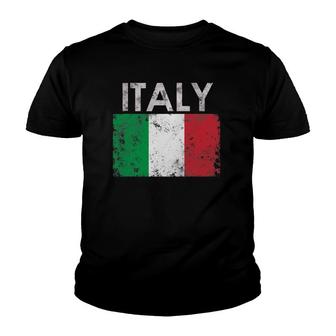 Vintage Italy Italia Italian Flag Pride Gift Youth T-shirt | Mazezy