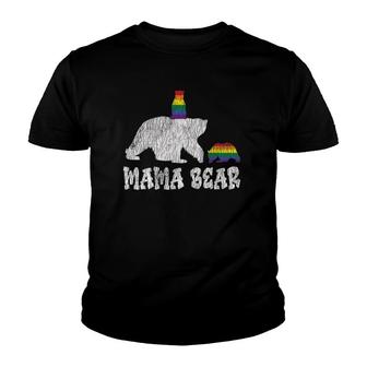 Vintage Mama Bear Pride Mother Teens Mom Lesbian Gay Lgbtq Youth T-shirt | Mazezy