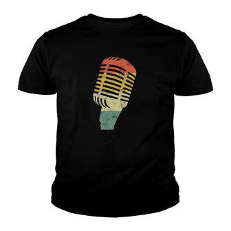 Vintage Mic Gift For Singer Actor Music Student Theatre Nerd Youth T-shirt | Mazezy