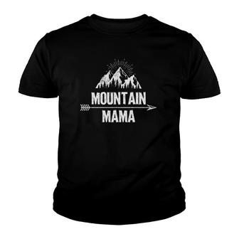 Vintage Mountain Mama With Mountain And Sunset Youth T-shirt | Mazezy