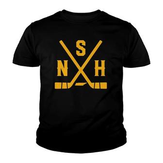 Vintage Nashville Tn Hockey Sticks State Outline Youth T-shirt | Mazezy