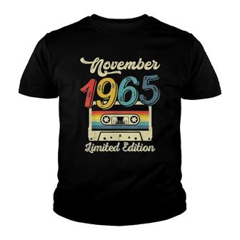 Vintage November 1965 Cassette 56Th Birthday Decorations 2021 Youth T-shirt | Mazezy