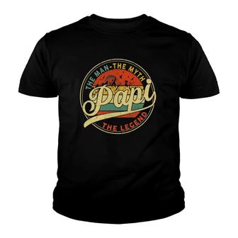 Vintage Papi Man Myth Legend Daddy Grandpa Gift Ideas Family Youth T-shirt - Thegiftio UK
