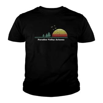 Vintage Paradise Valley, Arizona Sunset Souvenir Print Youth T-shirt | Mazezy