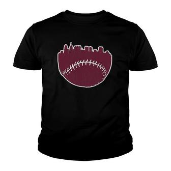 Vintage Philadelphia Cityscape Baseball Retro Youth T-shirt | Mazezy UK
