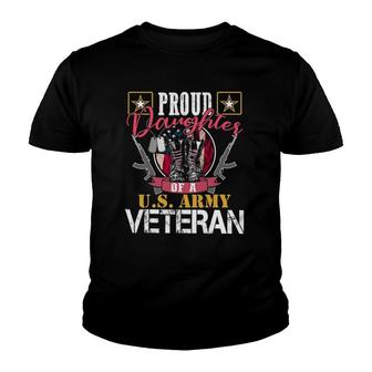Vintage Proud Daughter Of A US Army Veteran Gift Mom Dad Youth T-shirt | Mazezy CA