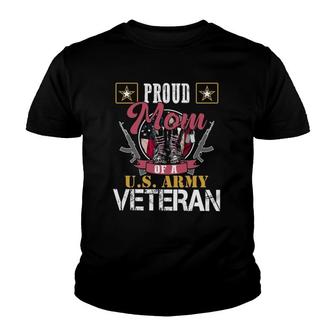 Vintage Proud Mom Of A US Army Veteran Gift Mom Dad Youth T-shirt | Mazezy