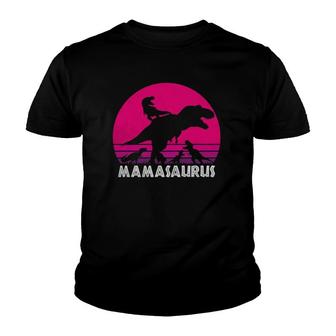 Vintage Retro 4 Kids Mamasaurus Sunset Funny Gift For Mother Youth T-shirt | Mazezy