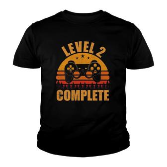 Vintage Retro Level 2 Complete 2Nd Anniversary Wedding Youth T-shirt | Mazezy