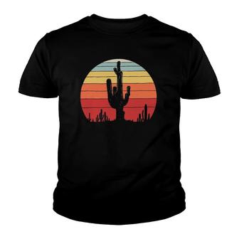Vintage Retro Saguaro Cactus Sunset Opuntia Cactaceae Youth T-shirt | Mazezy CA