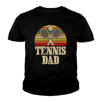 Vintage Retro Tennis Dad Father's Day Present Youth T-shirt | Mazezy