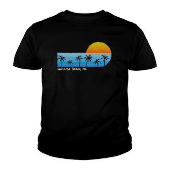 Vintage Sayulita Beach Mx Palm Trees & Sunset Beach Youth T-shirt | Mazezy