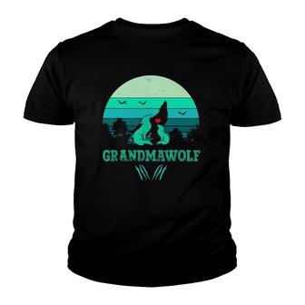 Vintage Sunset Grandmawolf - Wolf Lover Grandma Mother's Day Youth T-shirt | Mazezy