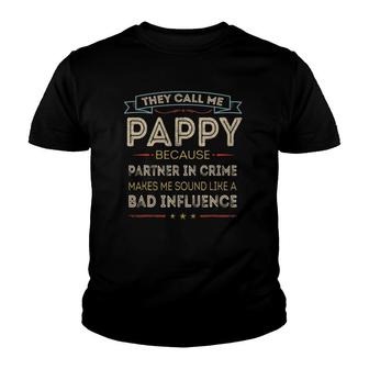 Vintage They Call Me Pappy Happy Father's Day Proud Pappy Youth T-shirt | Mazezy