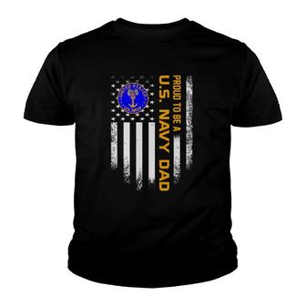 Vintage Usa American Flag Proud To Be Us Navy Military Dad Youth T-shirt | Mazezy