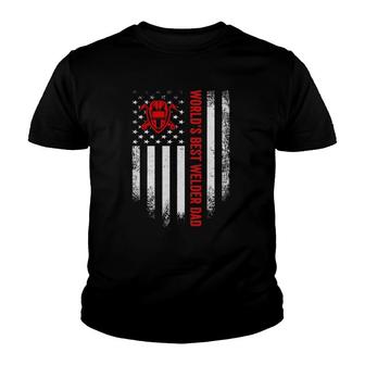 Vintage Usa American Flag World's Best Welder Welding Dad Youth T-shirt | Mazezy