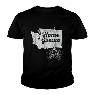 Washington Home Grown Roots Wa State Pride Youth T-shirt | Mazezy