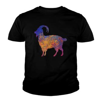 Watercolor Mountain Goat Apparel Youth T-shirt | Mazezy