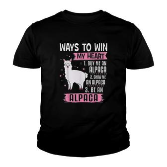 Ways To Win My Heart Be An Alpaca Youth T-shirt - Thegiftio UK