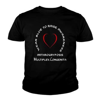 Wear Blue Raise Awareness Arthrogryposis Multiplex Congenita Youth T-shirt - Thegiftio UK