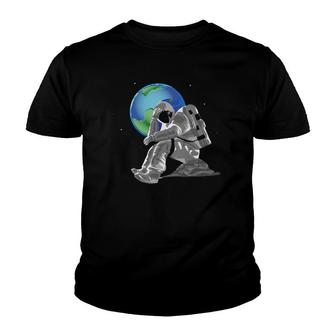 Weeping Astronaut Earth Day Mother Earth Save The Planet Eco Youth T-shirt - Thegiftio UK