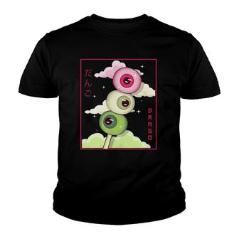Weirdcore Aesthetic Kawaii Japanese Dango Mochi Eyeballs Youth T-shirt | Mazezy