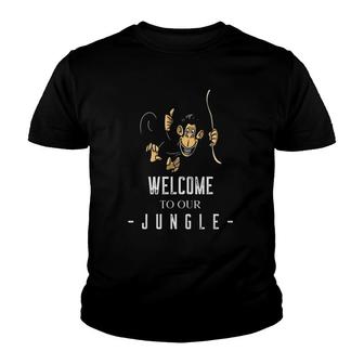 Welcome To Our Jungle Funny Zoo Safari Animal Birthday Tee Youth T-shirt | Mazezy