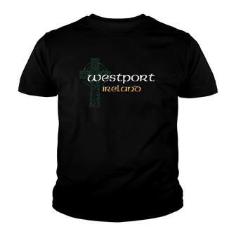 Westport Mayo Ireland County Crest Vintage Youth T-shirt | Mazezy