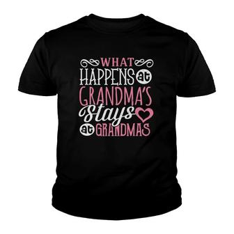 What Happens At Grandma's Stays Grandmother Nana Youth T-shirt | Mazezy