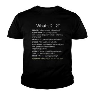 Whats 2 Plus 2 Funny Cpa Accountant Accounting Youth T-shirt | Mazezy