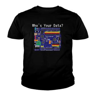 Who's Your Data Motherboard Funny Computer Geek Youth T-shirt | Mazezy