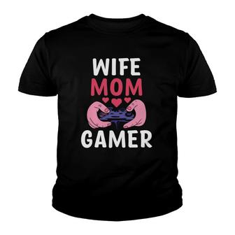 Wife Mom Gamer Mother's Day Gaming Console Controller Youth T-shirt | Mazezy
