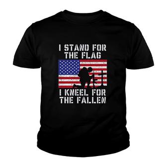 Wild Bobby I Stand For The Flag I Kneel For The Fallen American Pride Honor Patriotic Youth T-shirt | Mazezy