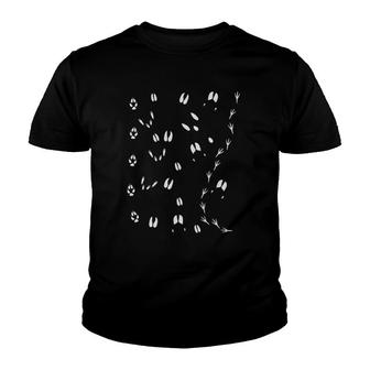 Wildlife Animal Tracks Forest Tracking & Hunting Youth T-shirt - Thegiftio UK