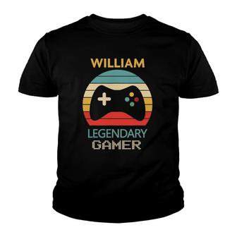 William Name Gift - Personalized Legendary Gamer Youth T-shirt | Mazezy UK