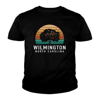 Wilmington Vintage Sunset North Carolina Souvenir Youth T-shirt | Mazezy