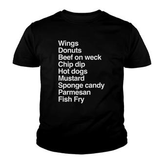 Wings Beef On Weck Sponge Candy Mustard Buffalo Ny Youth T-shirt - Thegiftio UK