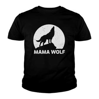 Wolf Lover Women Tee Mama Wolf Mother's Day Youth T-shirt | Mazezy