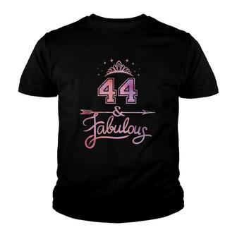 Women 44 Years Old And Fabulous Happy 44Th Birthday Youth T-shirt | Mazezy