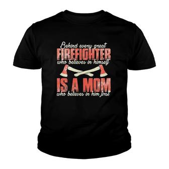 Women Fireman Mother Us Firefighter Mom Youth T-shirt | Mazezy