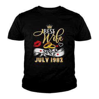 Womens 39 Wedding Anniversary Outfit Best Wife Since 1982 Ver2 Youth T-shirt | Mazezy