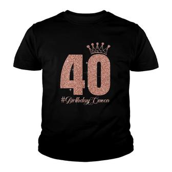Womens 40 Years Old 40Th Birthday For Women Queen 40 & Fabulous V-Neck Youth T-shirt | Mazezy