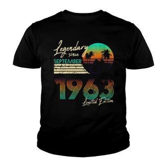 Womens 60 Birthday Legendary Since September 1963 Youth T-shirt | Mazezy