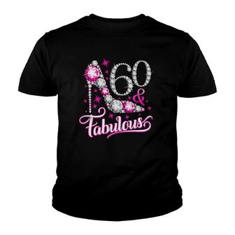 Womens 60Th Birthday 60 And Fabulous Ladies Women's V-Neck Youth T-shirt | Mazezy