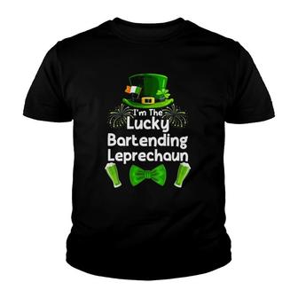 Womens Bartending Leprechaun St Patricks Day Bartender V-Neck Youth T-shirt - Thegiftio UK