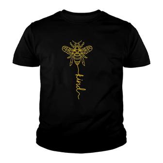 Womens Bee Kind Cute Inspirational Line Kindness Graphic Tee Youth T-shirt | Mazezy