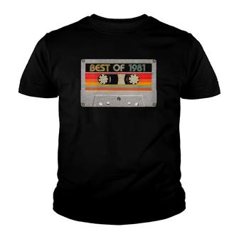 Womens Best Of 1981 40Th Birthday Gifts Cassette Tape Vintage V-Neck Youth T-shirt | Mazezy