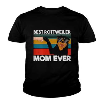 Womens Best Rottweiler Mom Ever Dog Mom Fist Bump Youth T-shirt - Thegiftio UK