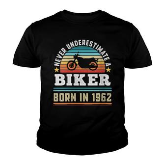 Womens Biker Born 1962 60Th Birthday Motorbike Youth T-shirt | Mazezy