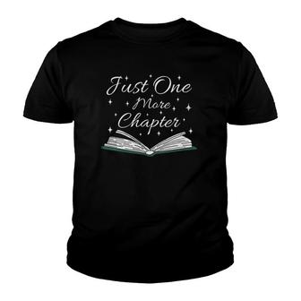 Womens Bookaholic Funny Saying About Books Just One More Chapter V-Neck Youth T-shirt | Mazezy